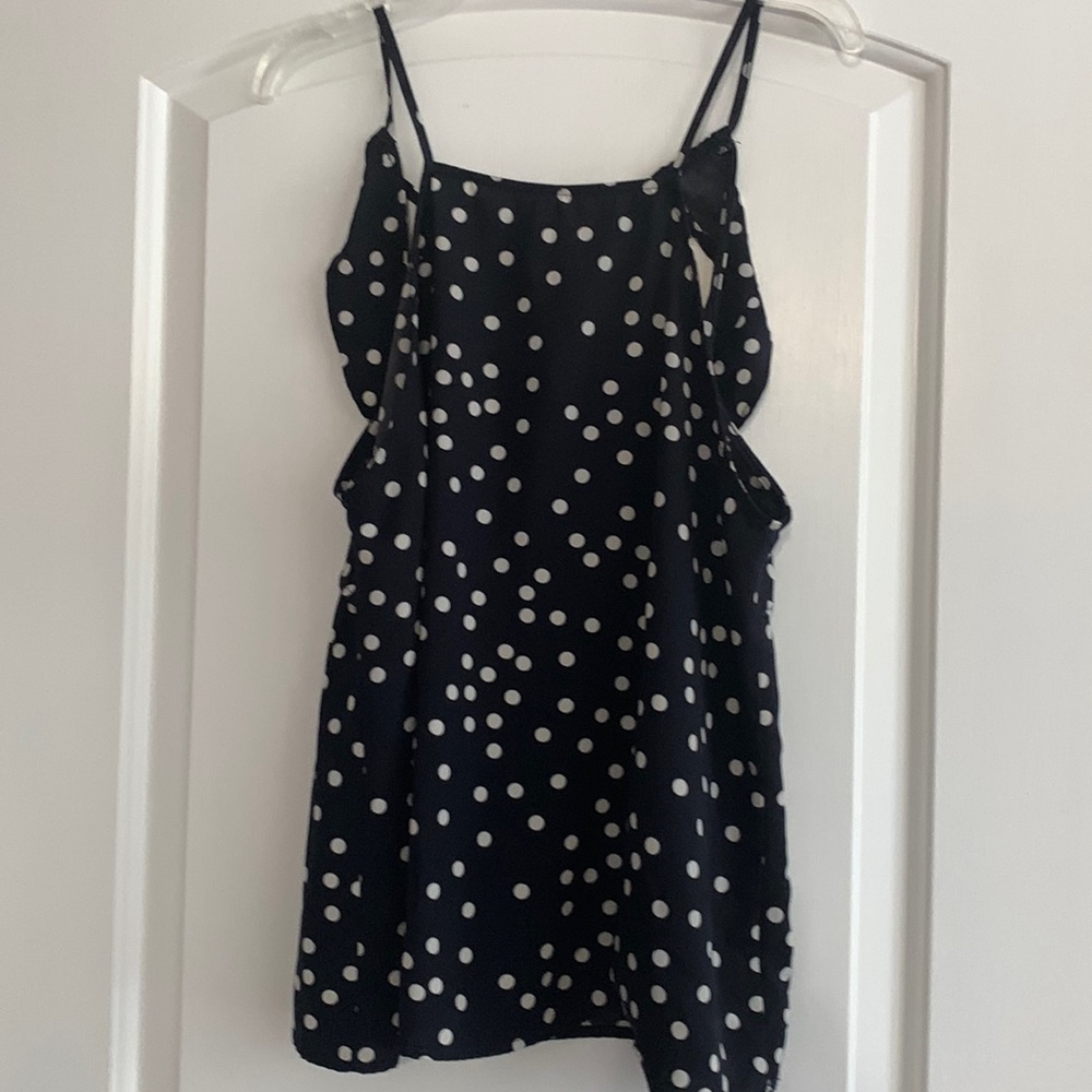 Blue Rair Black with White Polka Dots Shirt, Size M